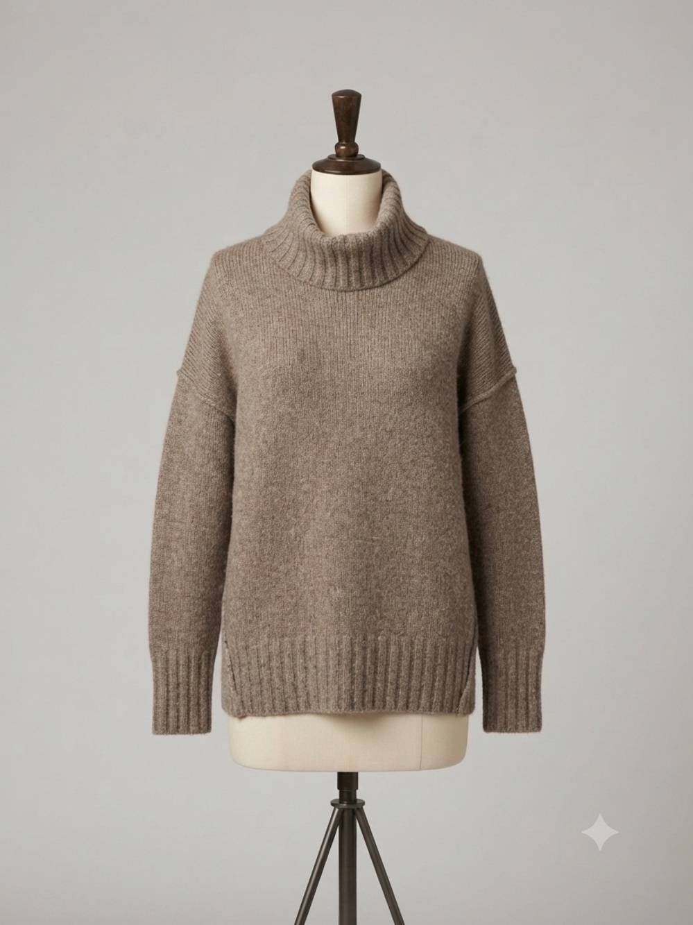 Women's Oversized Earthy Wool-Blend Distressed Autumn Sweater Sz S Cabincore